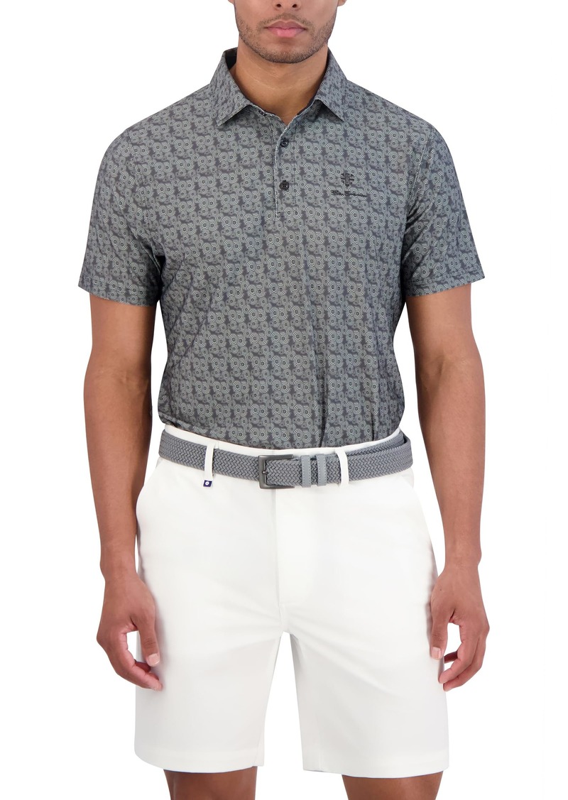 Ben Sherman Men's Short Sleeve Printed Tech Sports Fit Polo Top