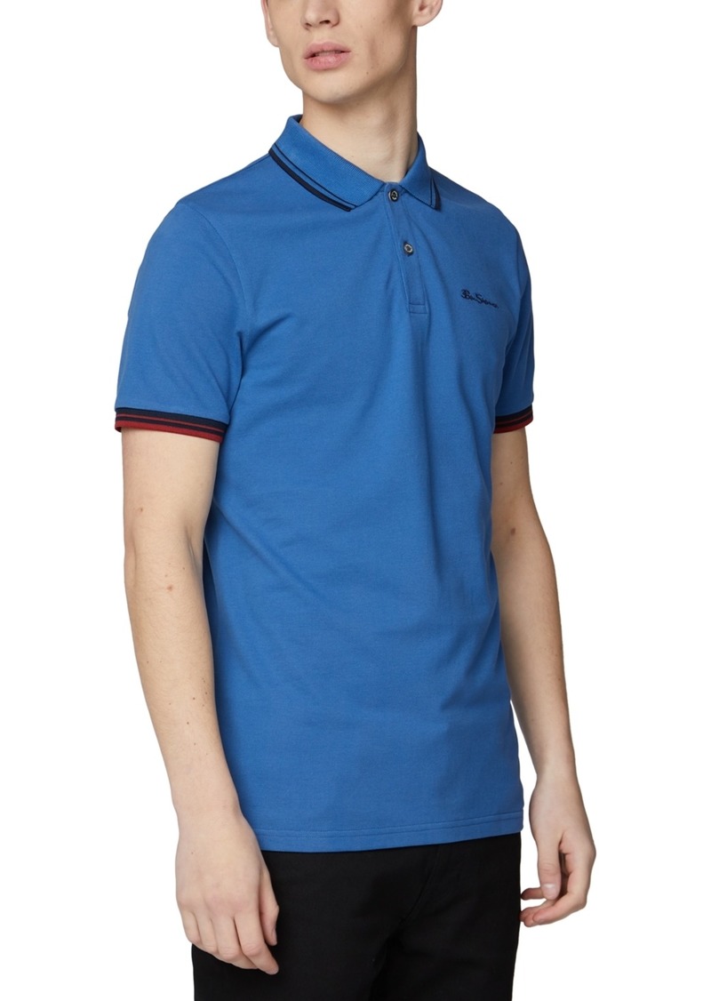 Ben Sherman Men's Signature Tipped Short-Sleeve Polo Shirt - Blue