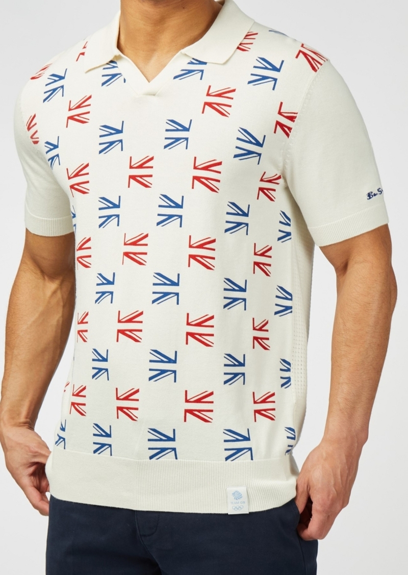 Ben Sherman Men's Team Gb Union Flag Polo Shirt - Ivory