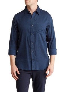 Ben Sherman Peached Solid Twill Button-Down Dress Shirt in Midnight at Nordstrom Rack