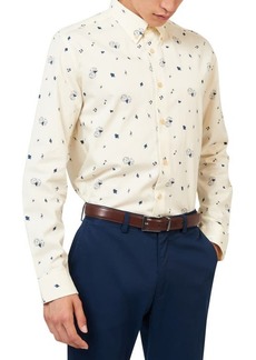 Ben Sherman Regular Fit Casino Print Cotton Button-Down Shirt