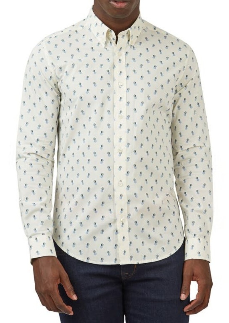 Ben Sherman Regular Fit Dot Print Cotton Button-Down Shirt