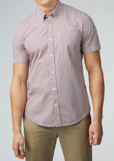 Ben Sherman Regular Fit Gingham Short Sleeve Button-Down Shirt