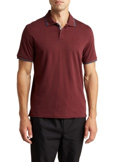 Ben Sherman Regular Fit Tipped Stretch Cotton Polo in Berry Wine at Nordstrom Rack