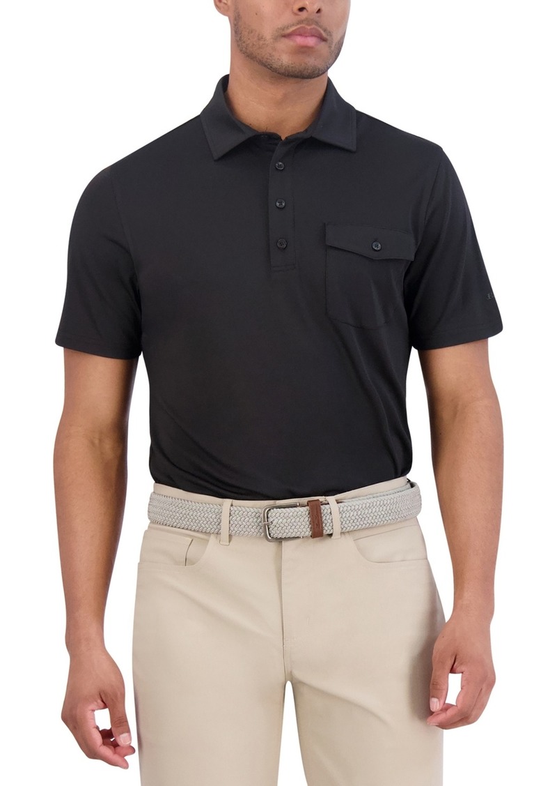 Ben Sherman Solid Tech Pique Sports Fit Pocket Polo - Black