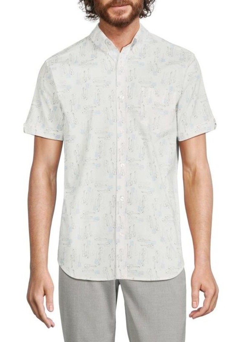 Ben Sherman Blue London Graphic Short Sleeve Shirt