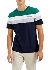 Ben Sherman Colorblock Stripe Stretch Cotton T-Shirt in Navy Blazer at Nordstrom
