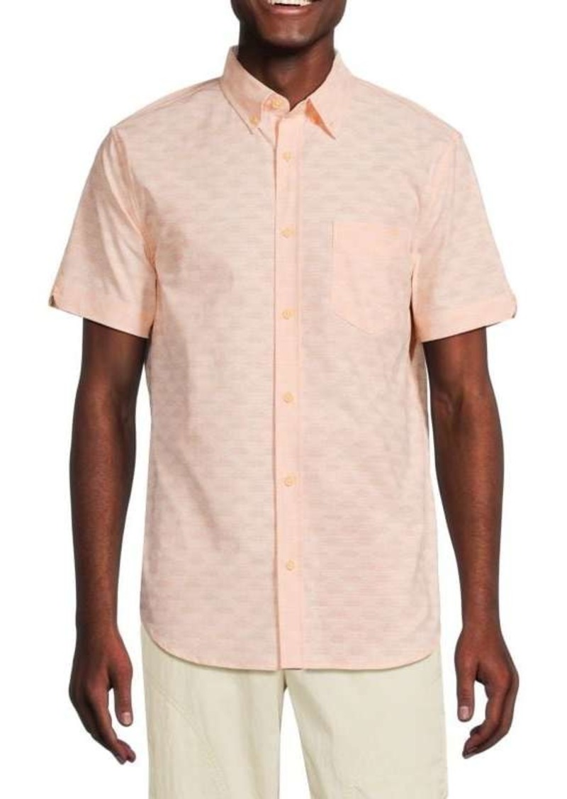 Ben Sherman Short Sleeve Wave Print Button Down Shirt