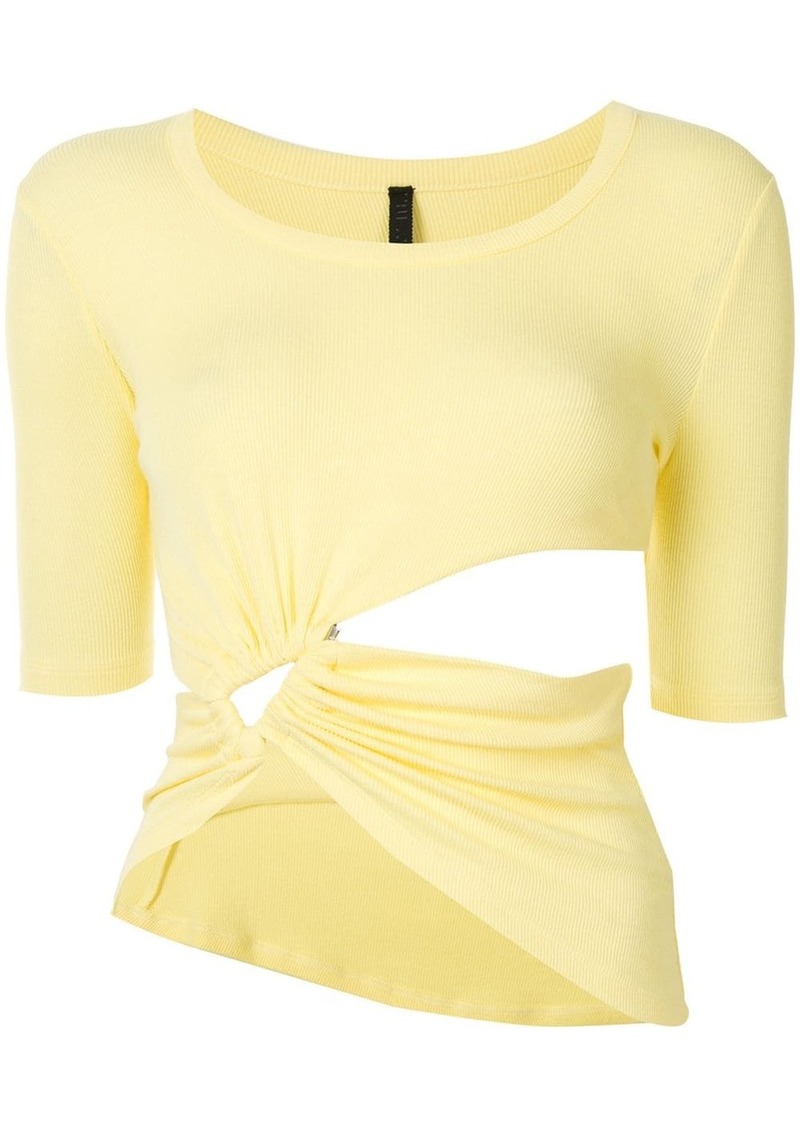 cut-out ruched T-shirt