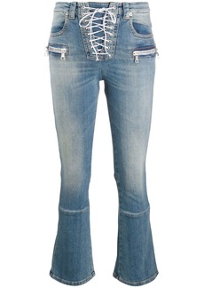 Ben Taverniti Unravel Project lace-up cropped jeans