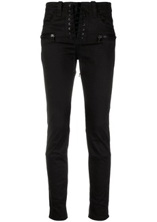 Ben Taverniti Unravel Project lace-up cropped jeans