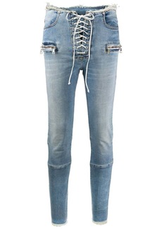Ben Taverniti Unravel Project mid-rise laced skinny jeans