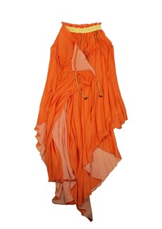 Ben Taverniti Unravel Project Unravel Project Asymmetrical Pleated Skirt - Orange
