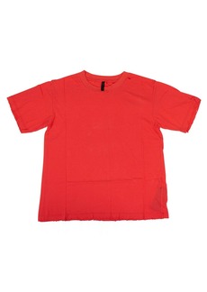 Ben Taverniti Unravel Project Unravel Project Cotton Distressed Short Sleeve T-Shirt Top - Red