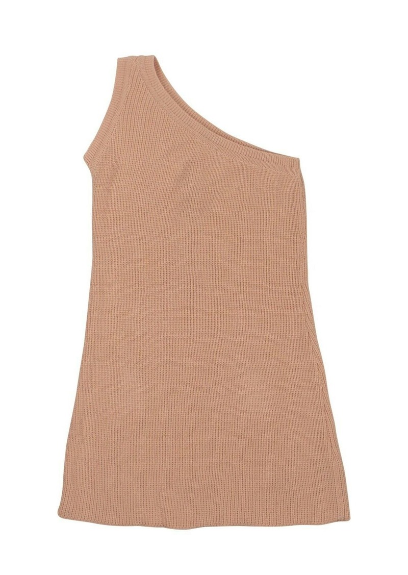 Ben Taverniti Unravel Project Unravel Project Cotton One Shoulder Knit Mini Dress - Pink