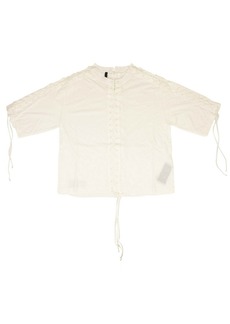 Ben Taverniti Unravel Project Unravel Project Lace Up T-Shirt - Ivory