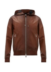 Berluti Hooded leather bomber jacket