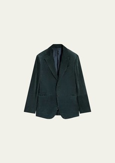 Berluti Men's Anthracite Suede Two-Button Blazer Jacket