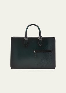 Berluti Men's Un Jour Scritto Leather Briefcase Bag