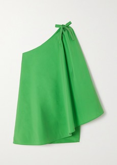 BERNADETTE Benedicte One-shoulder Cape-effect Silk-taffeta Mini Dress