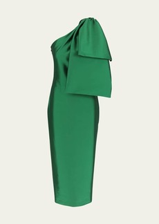 BERNADETTE Josselin One-Shoulder Bow Column Dress