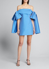 BERNADETTE Timothy Off-the-Shoulder Mini Dress w/ Bows