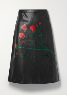BERNADETTE Eva Floral-print Vegan Leather Skirt