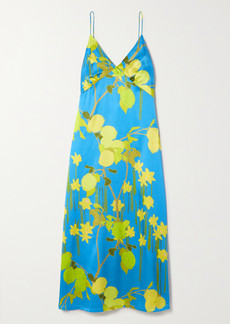 BERNADETTE Jeanine Printed Silk-blend Satin Midi Dress