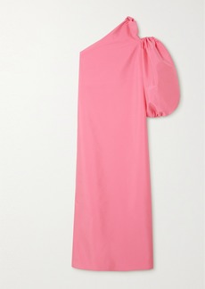 BERNADETTE Lucette One-sleeve Cold-shoulder Stretch-taffeta Gown