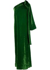 BERNADETTE Nel one-shoulder bow-appliqué velvet gown