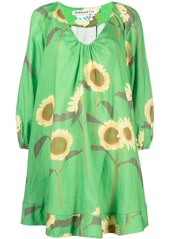 BERNADETTE sunflower-motif V-neck dress