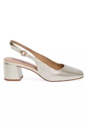 Bernardo Alexia Metallic Leather Block Sling Heels