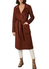 Bernardo Belted Double Face Wool Blend Wrap Coat in Rich Toffee at Nordstrom
