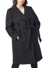 Bernardo Belted Wrap Coat (Plus Size)