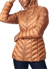 Bernardo Hooded Quilted Packable Puffer Coat