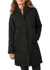 Bernardo Hooded Windproof & Water Resistant Insulated Raincoat in Black at Nordstrom