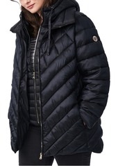 Bernardo Plus Size Bibbed Hooded Packable Puffer Coat