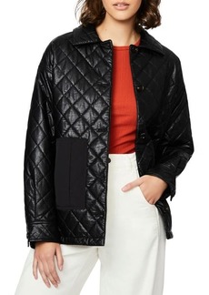 Bernardo Quilted Faux Leather Shacket