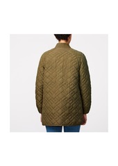 Bernardo Women's Geometric Quilt Liner Weight Jacket - Olive branch