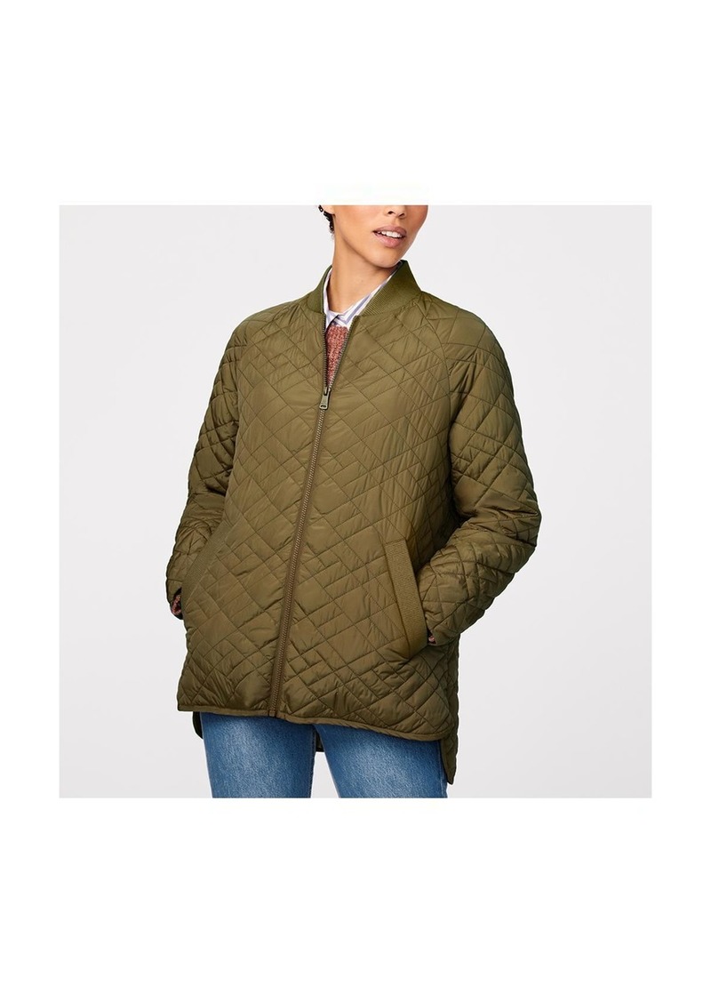 Bernardo Women's Geometric Quilt Liner Weight Jacket - Olive branch