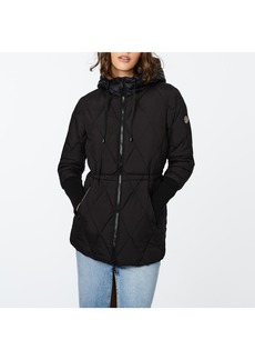 Bernardo Women's Knit Combo Anorak Puffer Jacket - Black