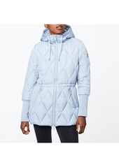 Bernardo Women's Knit Combo Anorak Puffer Jacket - Frosted