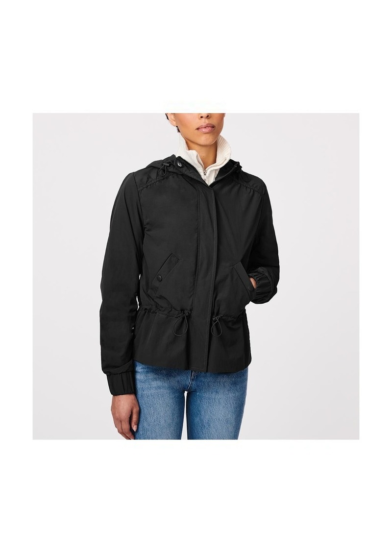 Bernardo Women's Short Hooded Rain Jacket - Black