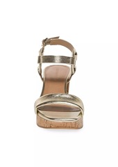 Bernardo Candace Metallic Leather Platform Sandals