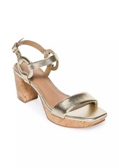 Bernardo Candace Metallic Leather Platform Sandals