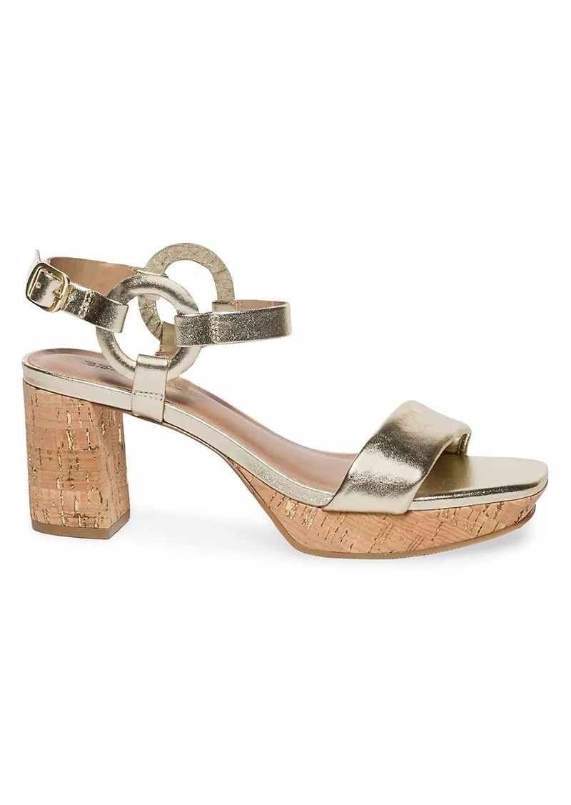 Bernardo Candace Metallic Leather Platform Sandals