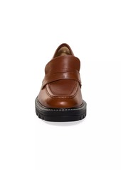 Bernardo Chandler Leather Lug-Sole Loafers