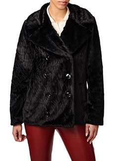 Bernardo Double-Breasted Faux Fur Jacket