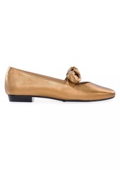 Bernardo Emersyn Metallic Leather Bow Flats