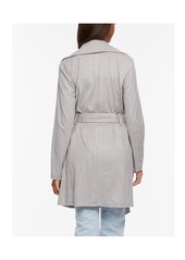 Bernardo Faux Suede Trench Coat - Titanium